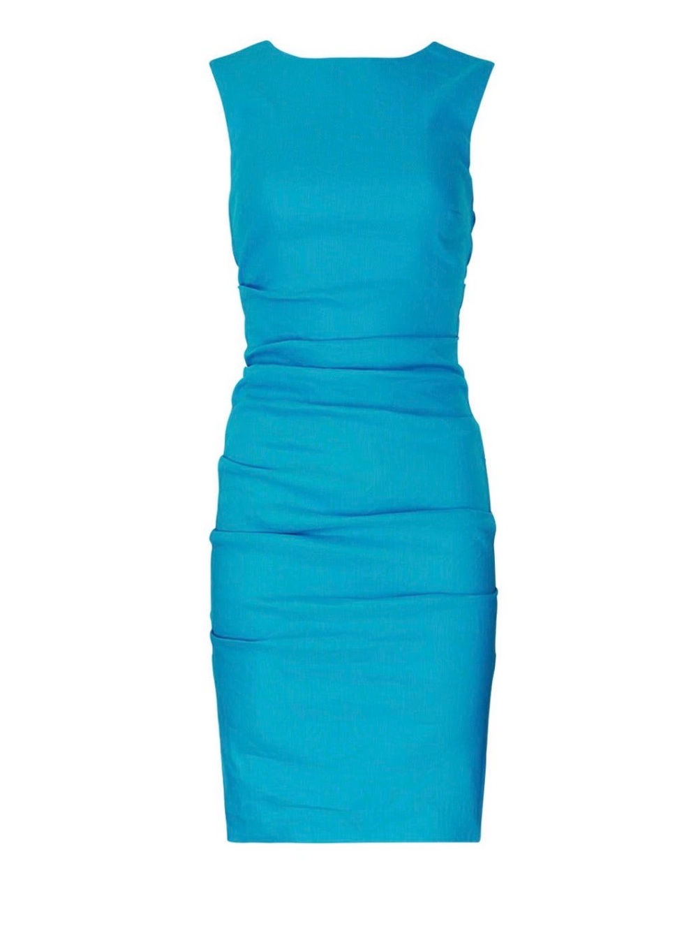 Nicole Miller Bright Turquoise Sleeveless Midi Sheath Dress